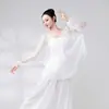 Roupas de Dança Clássica, Blusa Elegante de Gaze, Roupas de Performance, Roupas de Prática de Rima Corporal de Fada da Dança Chinesa, Treinamento Básico Han e Tang