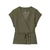Ropa para Mujer de Comercio Exterior Venta al por Mayor de Comercio Exterior Otoño Nuevo Estilo Europeo y Americano Recto Cuello en V con Cordones Top sin Mangas 87078640 Mezcla