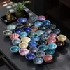 Taza Jianzhan de cerámica con cambio de horno, taza de té con esmalte Tianmu, taza de té Kungfu, taza individual, taza para el anfitrión, cuenco de té, taza con sombrero de bambú, taza de forma especial