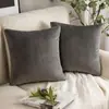 Almohada de Terciopelo Amazon Color Sólido Sala de Estar Lujo Ligero Cuadrada Funda de Almohada Cubierta de Cojín Mesita de Noche Bolsa Suave Almohada
