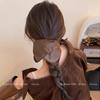 Otoño e Invierno Vintage Cuero Oscuro Cuadrado Anillo para el Cabello de Intestino Grueso Elegante de Alta Gama Cuerda para el Cabello Accesorios para el Cabello