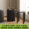 Banqueta de Madeira Maciça para Uso Doméstico, Empilhável com Rodas, Banqueta Empilhável com Armazenamento, Banqueta Reserva para Convidados, Banqueta Redonda Estilo Chinês Novo