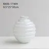 Vaso de Vidro Softhome Escandinavo de Boca Larga com Frisos e Borda Enrolada Plissado Decoração Suave Decorações para Sala Modelo