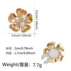 Botones de Mancuernilla Flor de Cinco Pétalos Imitación Perla de Madre Sentido de Alto Nivel Cruzados Set de Botones Decorativos Franceses Hebilla Grande para Ropa de Mujer