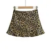 CL26180-26 Leggings de estilo coreano de cintura alta para otoño con estampado de leopardo y estampado dorado falda línea A para mujer