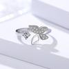 Pulsera de plata s925 Damila para mujer, estilo coreano, plata de ley, microincrustada, mariposa, anillo abierto, nuevos accesorios transfronterizos, anillo