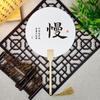 Leque Laqueado Personalizado com Texto, Leque Redondo Espessado, Leque Pintado à Mão Estilo Chinês Semitradicional, Superfície do Leque Estilo Antigo Pincelada Livre em Tinta Lavada Totalmente Branca, Material de Bambu