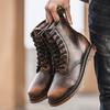2023 otoño e invierno nuevas botas Martin para pareja para hombre retro punta redonda botas de cuero moda juventud piel de vaca botines para hombre Martin