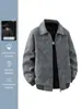 Chaqueta de gamuza para hombre, nuevo estilo primavera y otoño, cuello de solapa, corte holgado, chaqueta de trabajo, impermeable, transpirable, cortavientos, top casual moderno