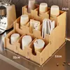 Dispensador de Copos Descartáveis Suporte de Mesa para Armazenamento de Copos de Papel Balcão de Bar Loja de Chá de Leite Sala de Recepção Suporte para Colocar Copos de Água Copos de Chá de Leite