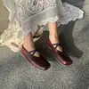 656-1 Sapatos Quadrados de Primavera e Outono Alta Qualidade Couro Bovino Lavado Sapatilhas Ultramacias para Mulheres