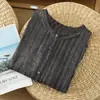 Camisa de Muñeca Juvenil de Verano Estilo Europeo Nuevo Estilo Perezoso con Mangas Volantes para Mujer, Blusa Casual sin Mangas de Diseñador para Mujer