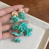 Pendientes de botón acrílicos de diseño único con borlas de aleación, estilo dopamina, exagerados y dulces, pendientes de estilo festivo para mujer