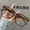 Nuevo Artefacto de Maquillaje Simple de Marco Grande Ultra Ligero Tr90 para Mujeres, Espejo Decorativo de la Mañana Temprano, Montura de Gafas Adelgazante para Hombres con Lentes Graduados