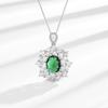 Transmisión en Vivo Comercio Electrónico Transfronterizo Popular Anillo de Zircón Esmeralda Aretes Collar Joyería de Mano Collar Aretes Juego de Joyería para Mujer