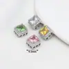 Contas Espaçadoras Quadradas Cravejadas de Diamantes Color-Preserving Banhadas a Cobre 18K Multi-Furo Fio de Pérola Acessórios para Joias DIY Pulseira Colar D176