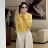 Suéter feminino canelado com gola polo e zíper, novo estilo de início de outono, blusa solta e modeladora para mulheres plus size