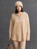Sudadera con capucha y media cremallera para mujer de cachemir, holgada, casual, engrosada, versátil, tejido de punto de cachemir, nueva colección Otoño e Invierno