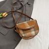Bolso de cuadros estilo coreano para mujer, otoño e invierno 2024, nueva textura de moda, bolso bandolera a cuadros estilo occidental para mujer