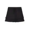 Falda Corta de Punto con Cordones Estilo Retro Coreano para Mujer con Volantes, Adelgazante, Versátil, de Capas y Elástica