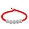 Editor de cuerda roja con populares cuentas de la suerte femeninas pulsera de año de nacimiento al por mayor pulsera sencilla de moda plateada