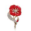 Reina de Inglaterra con broche de alta calidad con diamantes de imitación novia broche de amapola de diamantes al por mayor suministro al contado
