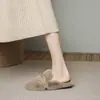 Chinelos fofos estilo coreano para mulheres, chinelos de algodão para casa e interior, sapatos de uso externo para mulheres 2026, meias-chinelos de pelúcia para outono e inverno