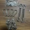 Accesorios para Vela de Sombra Acero Inoxidable Tensor Gancho Hebilla en Forma de Diamante Cesta de Flores Accesorios para Sombrilla de Exterior Cable de Acero