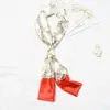 Lenço Feminino chique Coreano Versátil Longo Artístico Retrô Pequeno Lenço Feminino Primavera Outono e Inverno Gravata Estreita Lenço Decorativo