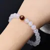 Venta al por mayor del fabricante Ágata Blanca Natural Pulsera de Círculo Único con Carácter [Fu] Pulsera de Diseño de Nicho para Mujer Pulsera Regalo