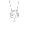 Mascota tú collar de plata esterlina s925 Collar de unicornio de nicho de lujo ligero para mujer Cadena de clavícula de alta gama Colgante de estrella troyana