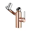 Nuevo grifo de lavabo de baño mecánico digital multicolor de dibujos animados lindos, para agua caliente y fría