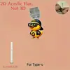 Tapón de polvo para teléfono móvil 2D, colgante acrílico de gatito transfronterizo, colgante de Tipo C enojado, artículo de venta caliente, otros productos africanos