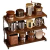 Portavasos de madera maciza, plegable, para escritorio, para guardar tazas de agua, té, café, organizador para exteriores, aparador