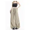 Pantalones tipo linterna de cintura alta con cordón para mujer, estilo europeo y americano, corte holgado, adelgazantes, pierna ancha, pantalones largos casuales, pantalones de trabajo tipo paracaídas