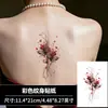 Tatuagem temporária estilo Ins de lírio-aranha colorido, luxo leve e elegante, estilo europeu e americano, à prova d'água e duradoura, para clavícula e peito, popular nas redes sociais