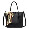 Bolsa Tote Decorada con Pañuelo de Seda para Mujer, Piel Suave con Patrón de Lichi, Bolso de Mano de Gran Capacidad para el Trabajo, Versátil con Correa de Hombro Ajustable para Uso Cruzado
