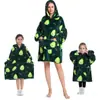Manta Ropa a Prueba de Frío con Capucha Pijamas de Dibujos Animados Suéter Cálido Manta Perezosa para Ver la Televisión Sudadera Gruesa Oversize