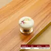 Manija de Cerámica de un Solo Agujero Patrón de Rosa Crackle Dorado y Blanco Estilo Europeo Blanco y Negro Estilo Chino Retro Manija de Tirador para Cajón y Puerta de Gabinete