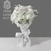 Buquê Estilo Coreano de Lírio-Calla Branco, Tulipa e Rosa para Registro de Casamento e Sessão de Fotos da Noiva