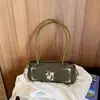 Bolso Artístico para Mujer Bordado con Trébol de Cuatro Hojas y Nota Musical Vintage Otoño/Invierno 2026, Fresco y Versátil para Llevar en la Mano, al Hombro y Cruzado, Adecuado para el Viaje Diario
