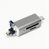 Producto de gran venta transfronteriza: Lector de Tarjetas Otg 3 en 1, Usb/Tipo-C Universal para Teléfonos Móviles y Computadoras, Doble Ranura para Tarjetas Sd/Tf