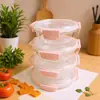 Contenedor de Vidrio Resistente al Calor para Alimentos, Lonchera Apta para Microondas, Caja Portátil para Suplementos Alimenticios, Caja Bento de Gran Capacidad para Almacenamiento de Snacks