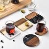La Posavasos Más Popular de Amazon de Mármol y Madera Maciza Empalmada, Posavasos Aislante para Barra, Comedor, Barra, Taza, Herramienta Posavasos de Alto Viento Frío
