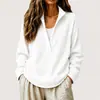 Suéter Feminino Gola V Malha Waffle Cruzada Europeia e Americana Primavera e Outono Estilo Preguiçoso Solto Top Pulôver Casual