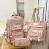 Nueva Mochila de Gran Capacidad Verano 2025 para Estudiantes de Secundaria, Mochila Multicompartimento para Estudiantes de Preparatoria, Alto Valor Estético, Mochila Escolar Estilo Ins para Niñas