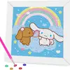 Nuevo Pintura de Diamantes Sanrio Creativo Infantil DIY Enmarcado Pegatina de Diamantes Completos Dibujos Animados Juguetes Educativos Venta al por Mayor
