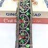 Novo em Estoque Acessório de Roupa de Renda Bordada com Castanha Estilo Chinês Código de Barras Renda Étnica com Lantejoulas Douradas 5cm de Largura