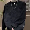 Nuevo Sudadera Gruesa con Forro Polar Otoño/Invierno Estampado de Letras Degradado Manga Larga Camiseta Casual Versátil Moda Sudadera para Hombre