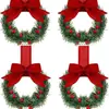 Guirlanda Pequena de Natal para Gabinete com Fita e Pingente de Laço com Frutas - Lançamento Transfronteiriço